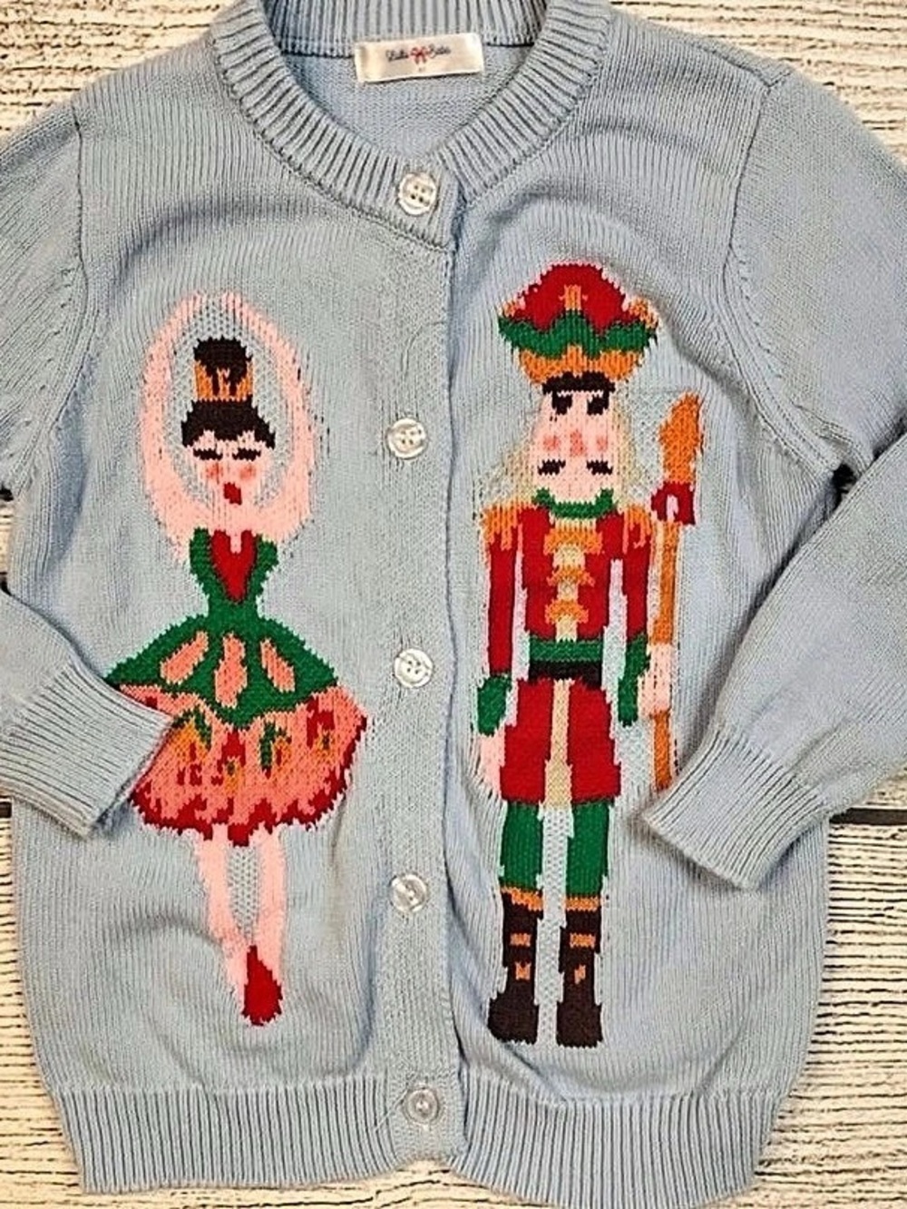 Lulu Bebe Nutcracker & Ballerina Cardigan Blue